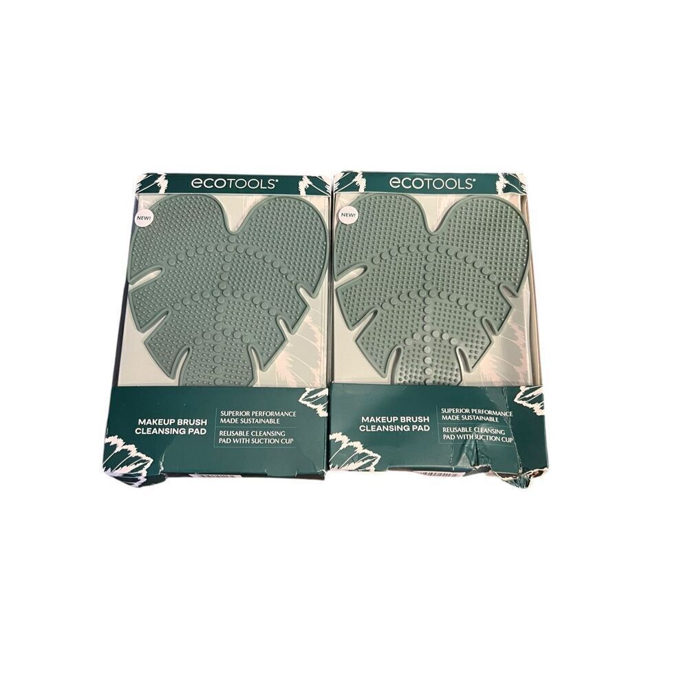 2 EcoTools Makeup Brush Cleansing Pad Cleaner Mat For One Size Green palm leaf